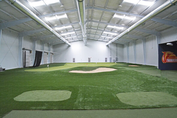 Naperville indoor putting facility with tee boxes